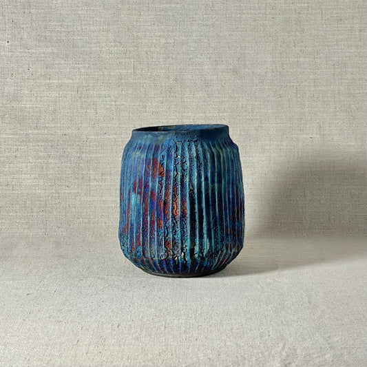 Blue Flash Posey Vase