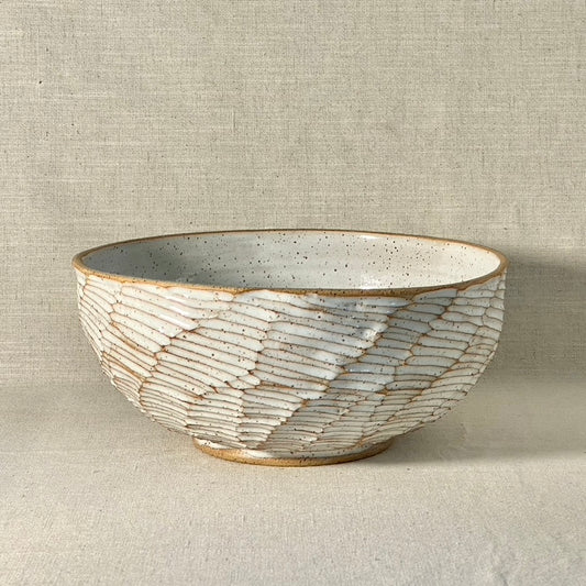 Rustic Carved Serving Bowl - Large