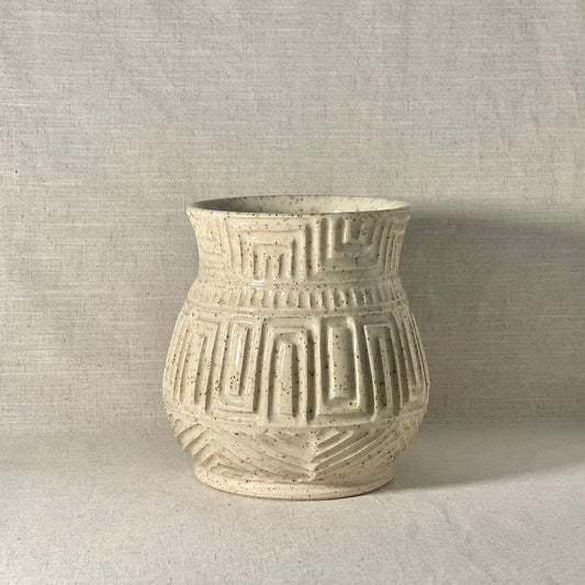 Ivory Speckle Large Vase