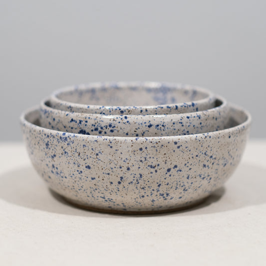 Blue Splatter Bowls Set