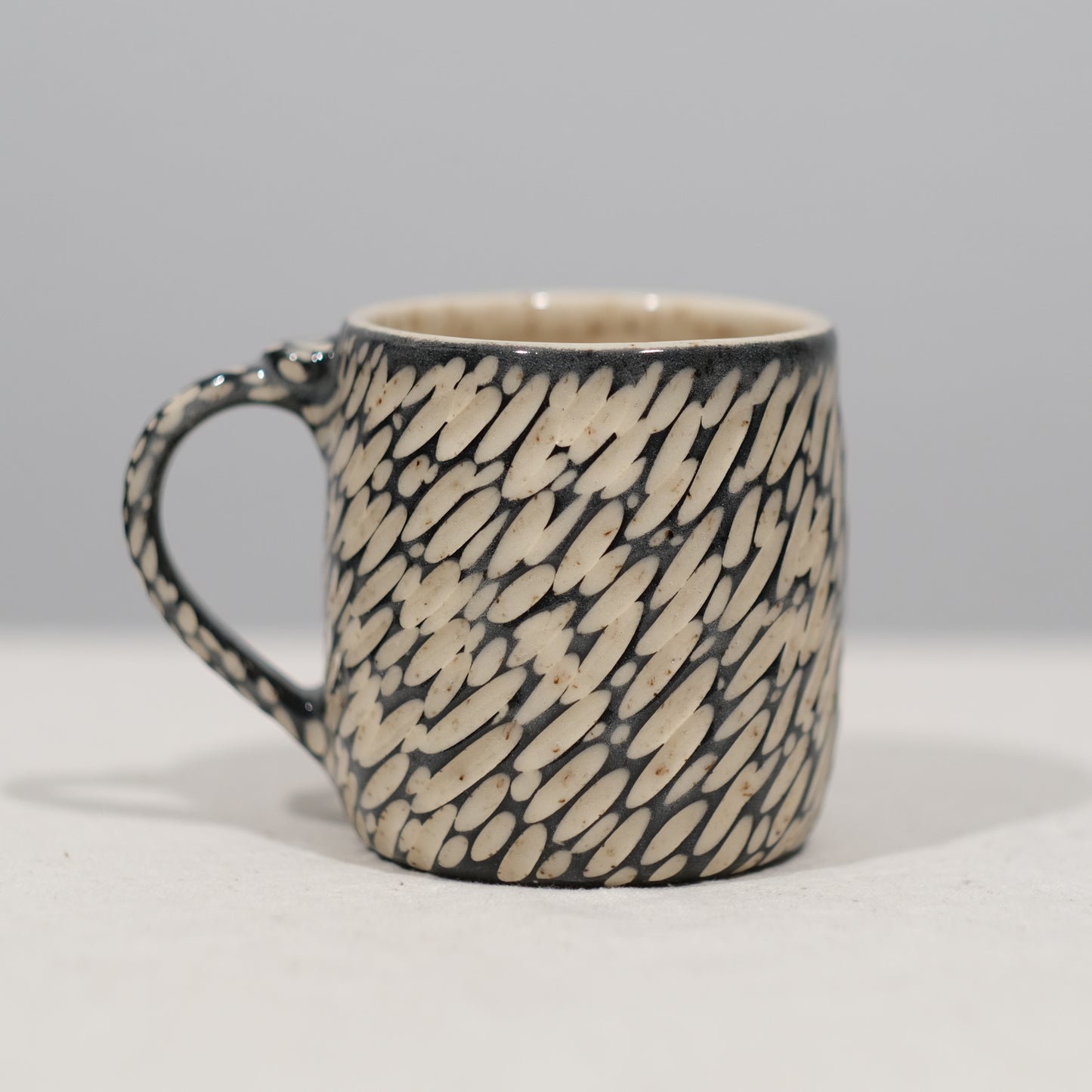 Black and White Carved Mug - Large