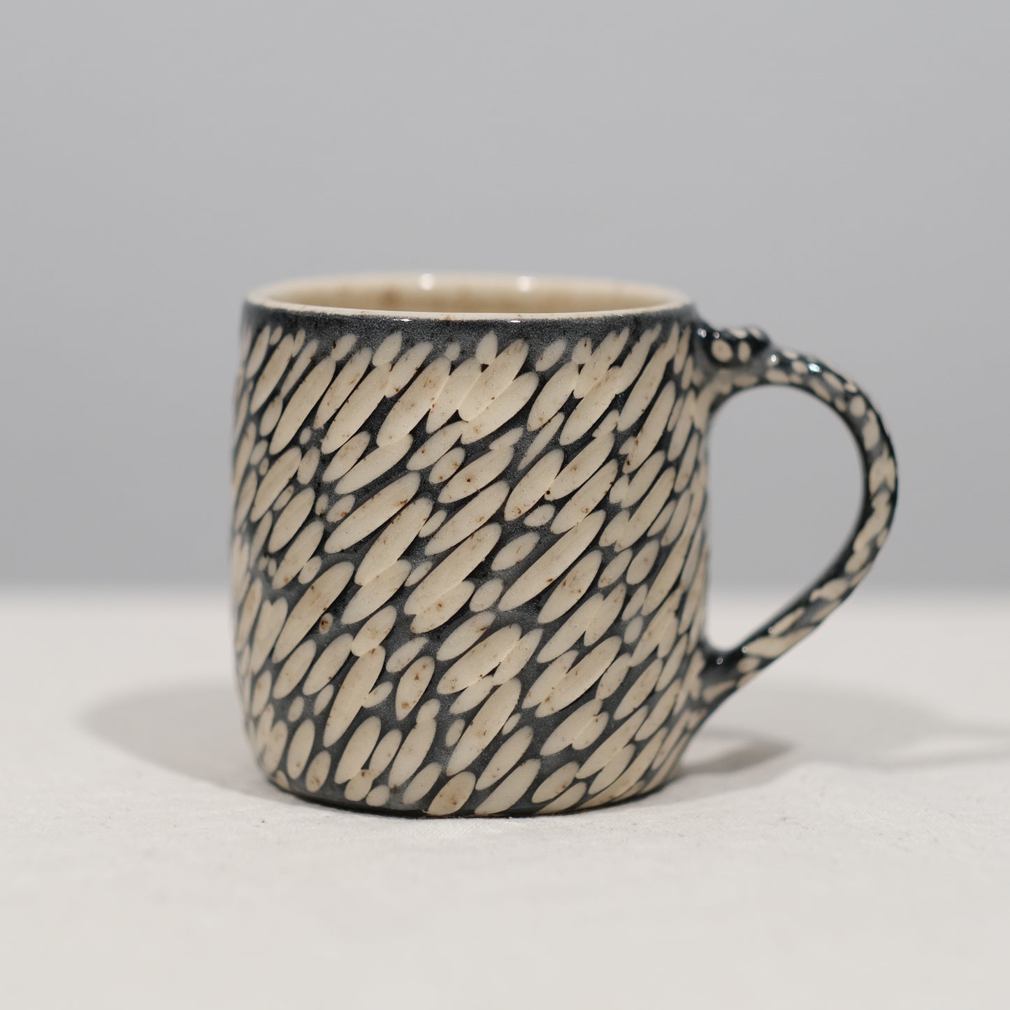 Black and White Carved Mug - Large