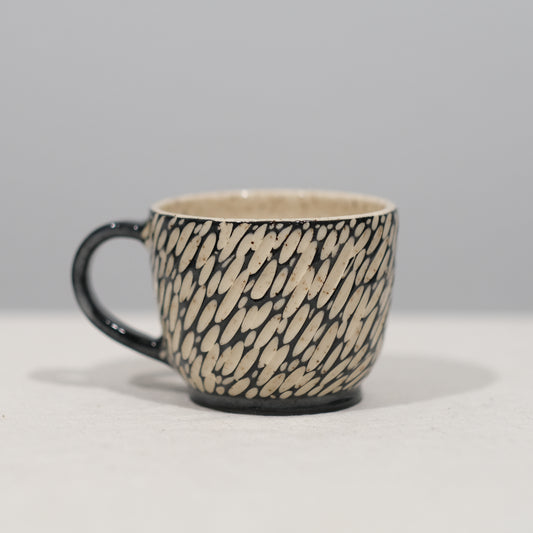 Black and White Carved Mug