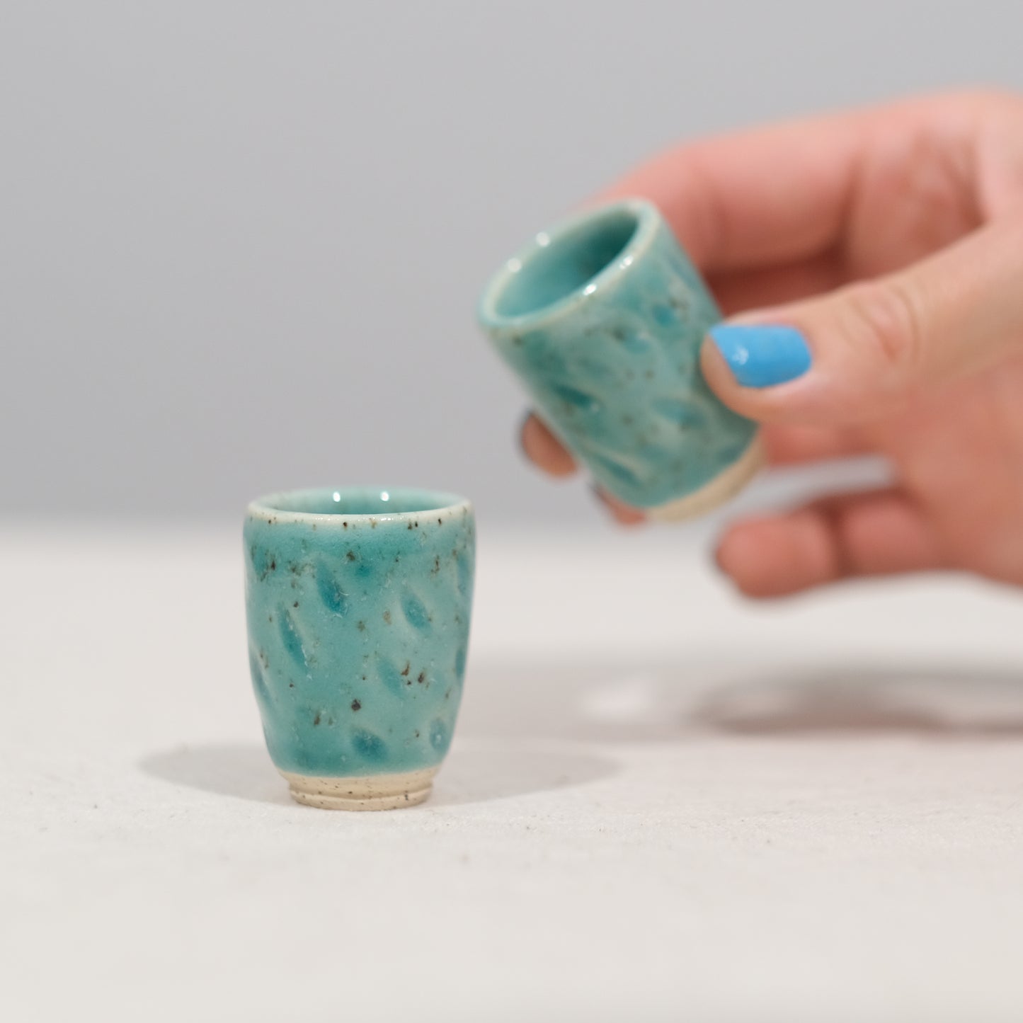 Turquoise Shot Glass Pair