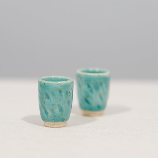 Turquoise Shot Glass Pair